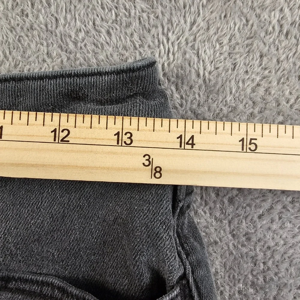 Hollister Ultra High-Rise Mom Short Black Frayed Denim 5 W27 Vintage Stretch